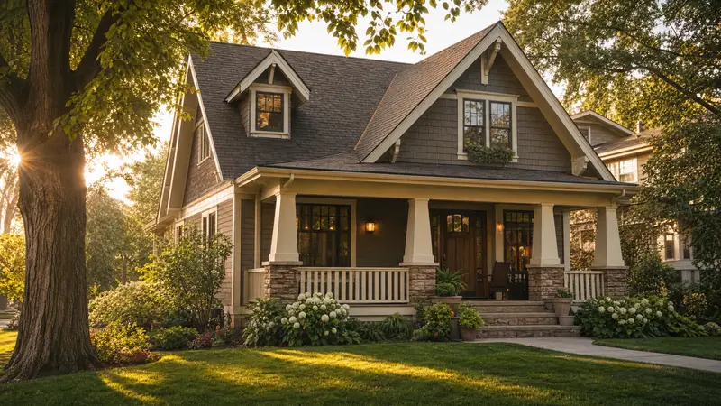 Craftsman home with a finished architectural shingle roof